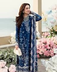 Lawn-3PC Embroidered Shirt with Organza Embroidered Dupatta-5177